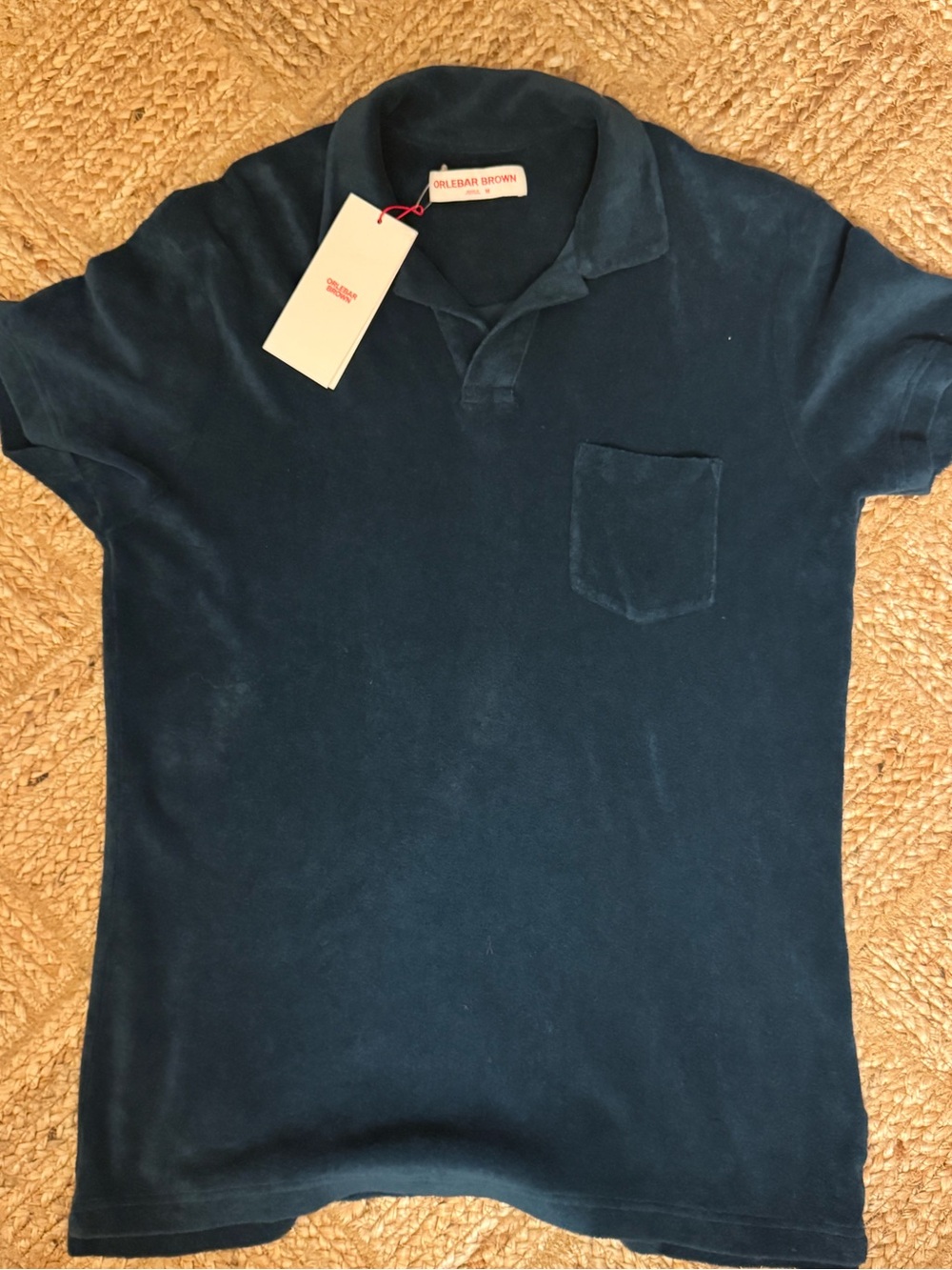 Orlebar Brown Terry Polo Shirt – Oceanic Blue (Size M, New with Tags)